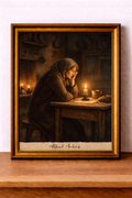 By candlelight in a rustic kitchen