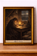 Jeune femme dans un grenier sombre