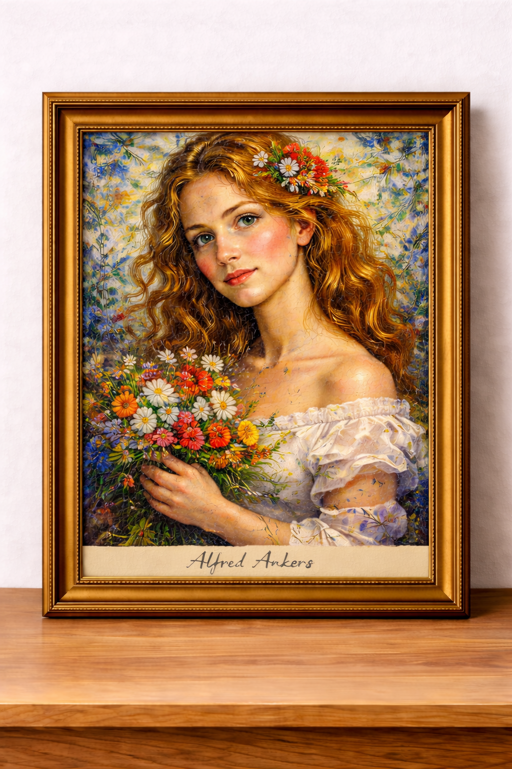 Portrait of a woman with flowers