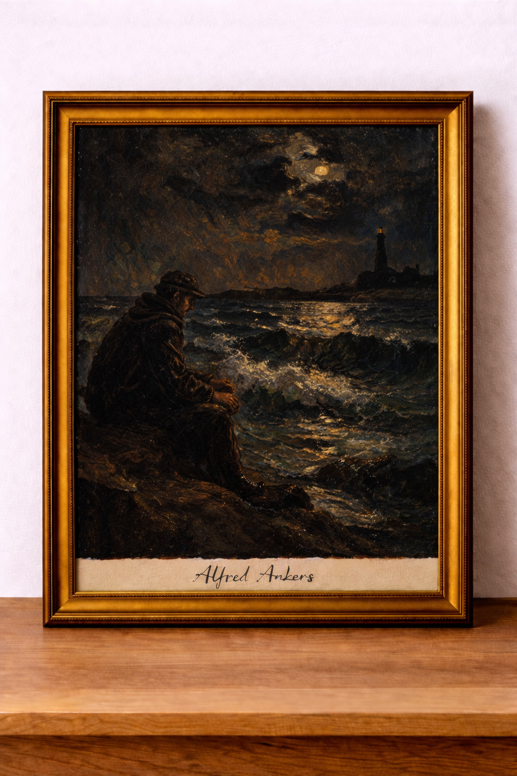 Solitude by the stormy sea