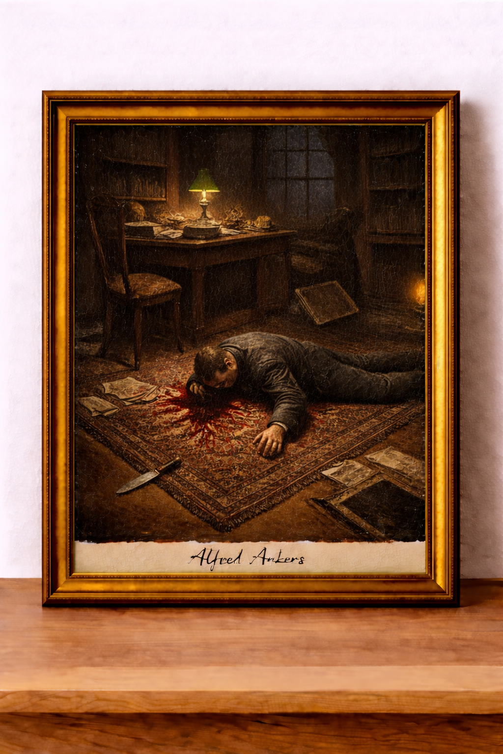 Victorian study with eerie atmosphere