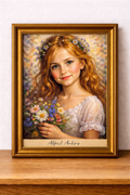 Young girl with wildflowers